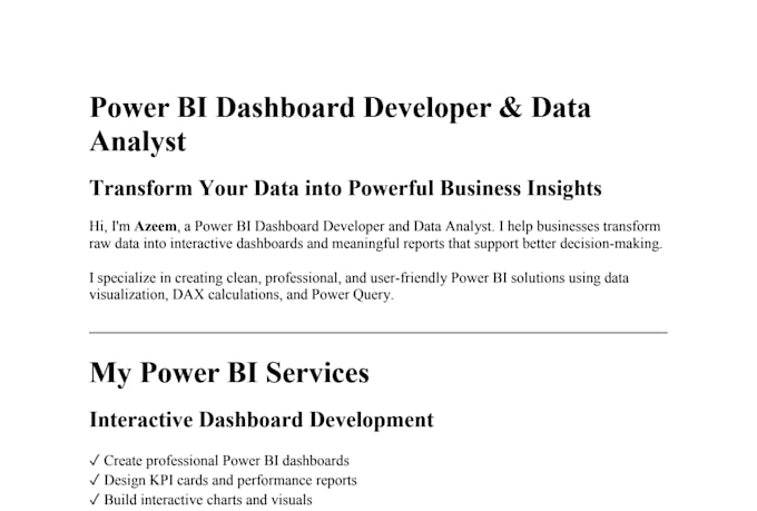 be your data analytics expert with excel and power bi